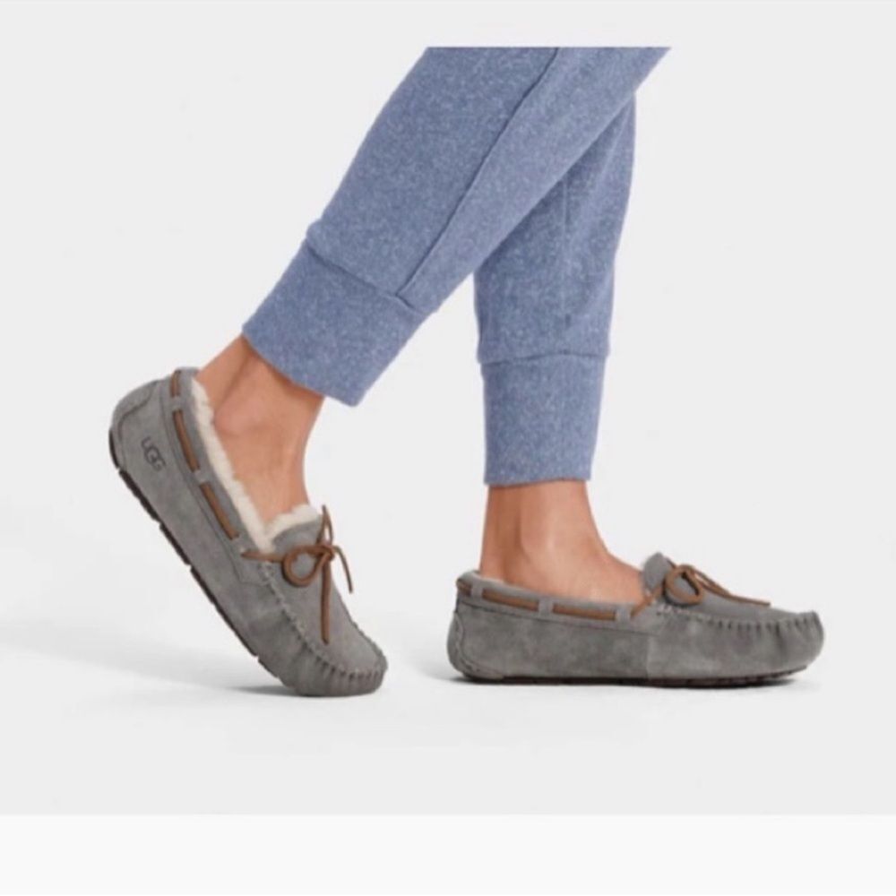UGG Women's Gray Moccasin Slippers